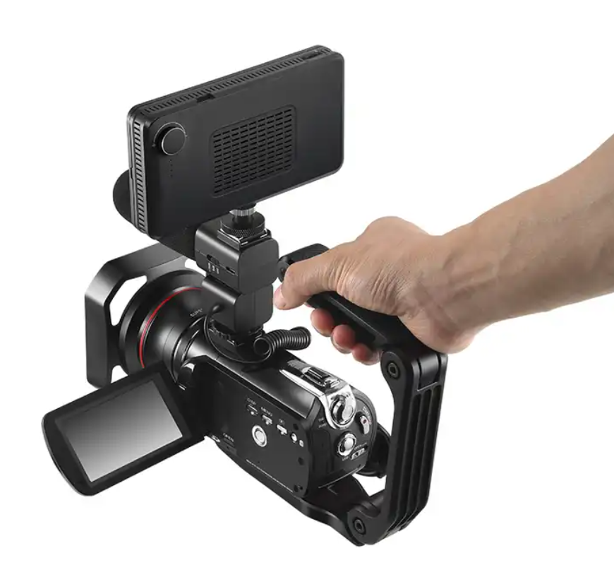 Video Action Stabilizer Grip Multifunctional Handheld Stabilizer with Hot Shoe Mount for Canon Sony DSLR Camcorder Camera