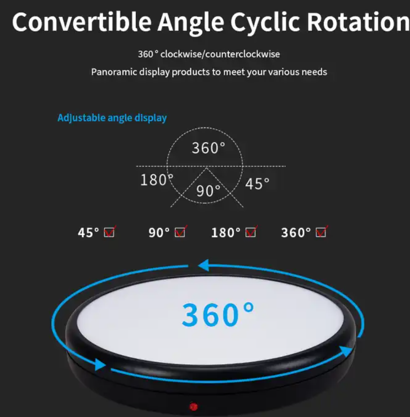 4545ALF 45CM Turntable with Power Color White Outlet Rotating Stand 360 Degree Photography Turntable with Remote Control