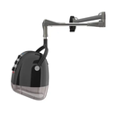 Professional Wall Mounted Salon Dryers. High-speed AC MOTOR800rpmto1200rpm Tourmaline ION generator with ON/OFF switch, Speed 800rpm/1200rpm,  Adjustable temperature up to 158°F/70°C , Built-in 60-minute timer High Safety Automatically switch off when over-heated , Adjustable height 360° Angle-adjustable hood 90 , black/ Smokey Optional black/ Orange  Colors black/Blue , Compact packaging, everything fits in ONE BOX