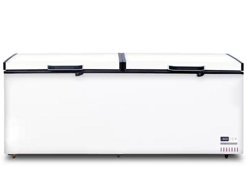 661L Commercial Chest Freezer Supermarket Top Open Deep Freezer Ice Cream Storage Refrigerator Equipment double door