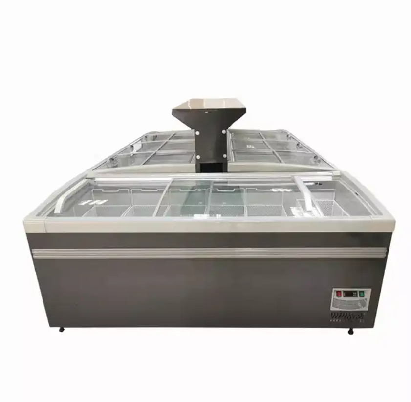 860L Auto-Defrost Commercial fridge Supermarket display refrigerator Sliding Display Glass Door Combination Chest Freezer