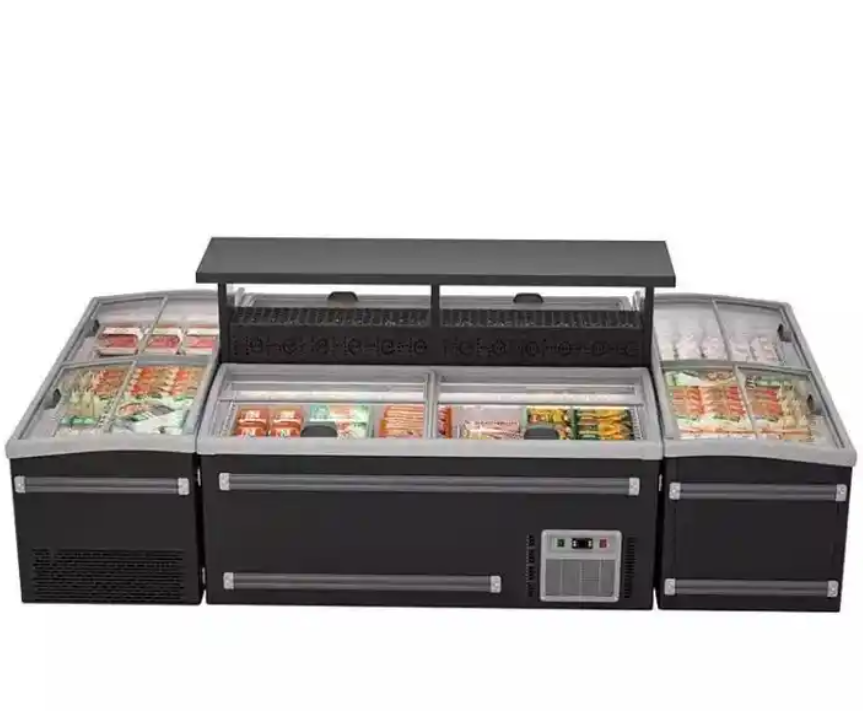 860L Auto-Defrost Commercial fridge Supermarket display refrigerator Sliding Display Glass Door Combination Chest Freezer