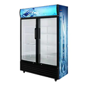 2 Doors Glass Refrigerator Freezers Commercial Slide Doors Vegetable Beverages Display refrigerator