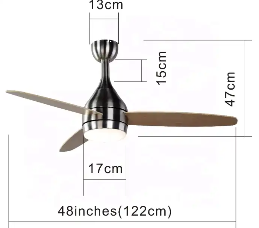 50 INCH Indoor Lighting Ceiling Fan Remote Control Low Voltage Ceiling Fan With Light