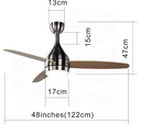 50 INCH Indoor Lighting Ceiling Fan Remote Control Low Voltage Ceiling Fan With Light