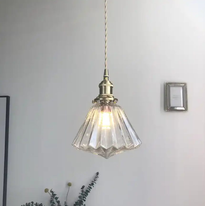 Iwork Lighting Scandinavian Ins Minimalist Vintage Brass Glass Pendant Lamp For Dining Room Bar Bedroom Bedside