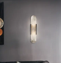 Iwork Lighting Nordic Vintage Luxury Design Marble Lamp Shade Gold Iron Body Long Wall Lamp For Hotel living Room Bed Side