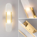 Iwork Lighting Nordic Vintage Luxury Design Marble Lamp Shade Gold Iron Body Long Wall Lamp For Hotel living Room Bed Side