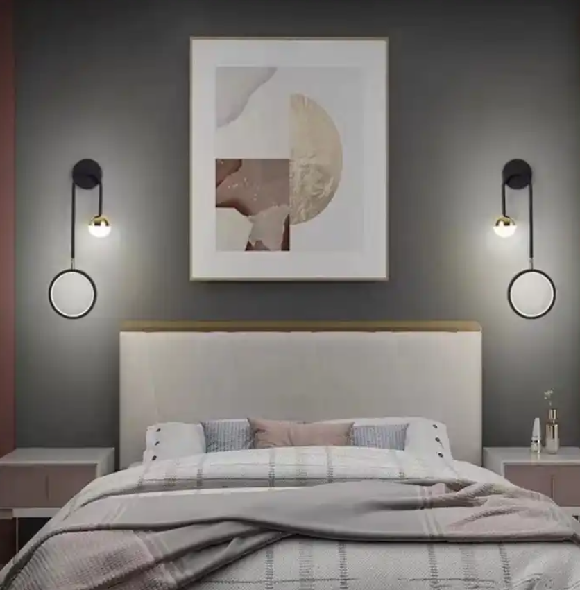 Creative Bedroom Bedside Adjustable Lamp Simple Modern Luxury Nordic Living Room Corridor Background Wall Lamp