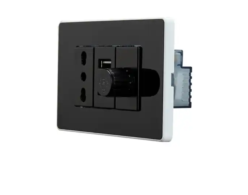 AG2396.AFBK AG Series Acrylic Full Black Color ZA Z&A Electric dimmer Switch with USB