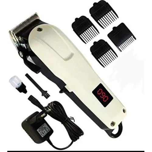 Nikai Rechargeable Saloon Hair Clipper Beard Shaver Hair Trimmer Shaving Machine - color White, Black