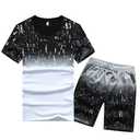 Summer Jogging Men Short Sleeve T-shirt Shorts Set Gym Running Track Sport Tie Dye Shorts Set