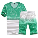 Summer Jogging Men Short Sleeve T-shirt Shorts Set Gym Running Track Sport Tie Dye Shorts Set