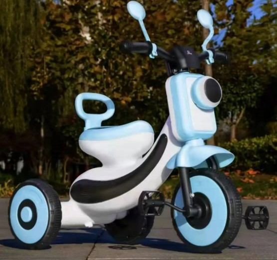 New type tricycle with music led light for kids in ages range 2 years 3 years old - blue