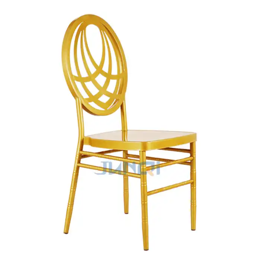 Circle Back Gold Color Outdoor Metal Chairs