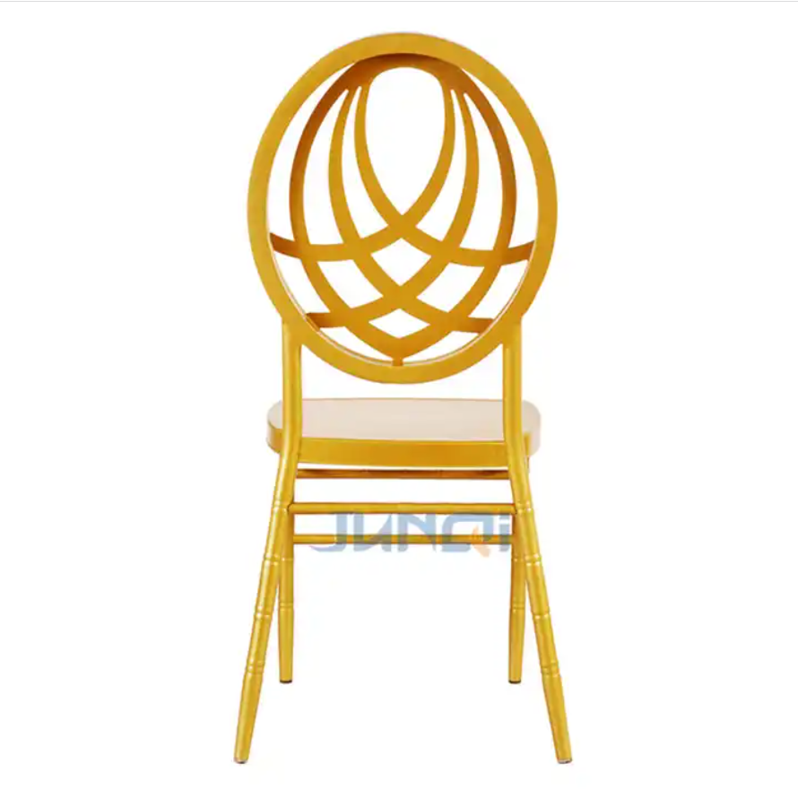 Circle Back Gold Color Outdoor Metal Chairs