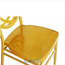 Circle Back Gold Color Outdoor Metal Chairs