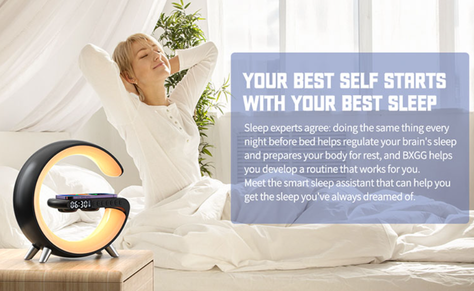 15W Speaker Multifunctional Fast Wireless Charger,  Rgb Light G Shaped 2 Type-c Fast Control Time Alarm Clock Bluetooth Speaker