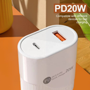 20W Travel Super Fast Charger  ,  Type C Power Adapter Brick QC3.0 ,18W Dual Port Multi Phone , Charger Cable 20W Pd Charger