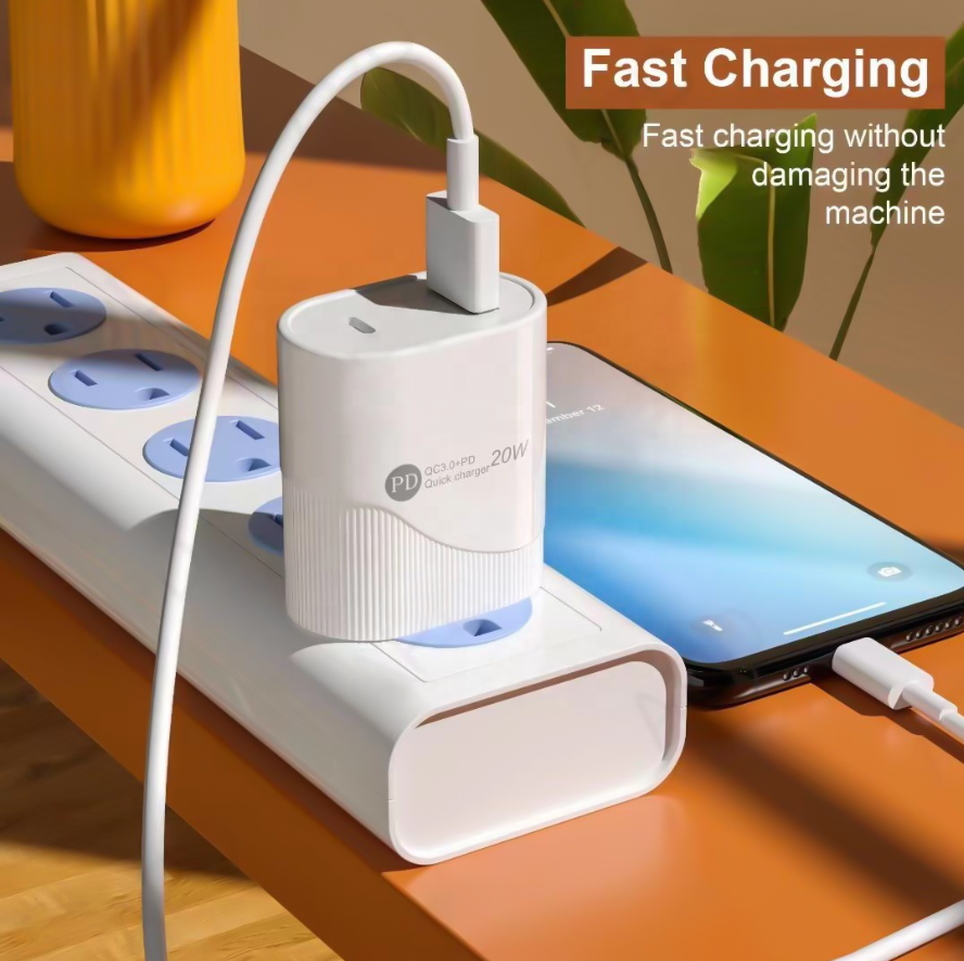 20W Travel Super Fast Charger  ,  Type C Power Adapter Brick QC3.0 ,18W Dual Port Multi Phone , Charger Cable 20W Pd Charger