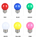 G60Mini Round Led Color Bulb Yellow Red Led Bule Globe Shape Led Bulb E27 B22