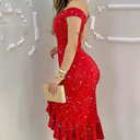 Solid Color Elegant Off Shoulder Dress