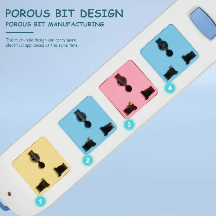 Universal Type 4 Outlet Power Strip 2M extension Socket Board with Switch