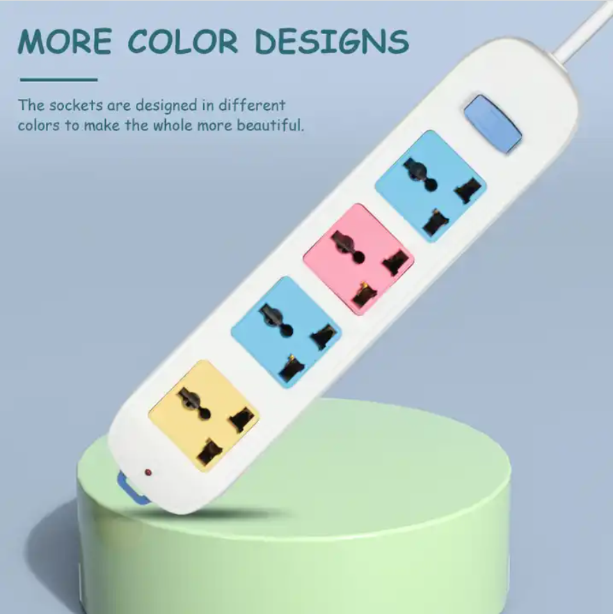 Universal Type 4 Outlet Power Strip 2M extension Socket Board with Switch