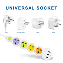 Multiple Color Universal Style Extension Socket 4 Ways 3USB Power Strip
