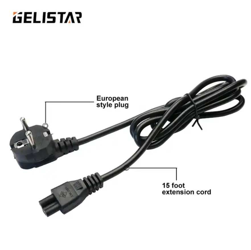 3 Pin EU Plug Connector Extension Cable AC Power Cord