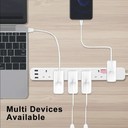 British Type Power Socket White 6 Outlet With 3 USB Extension Socket