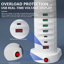 British standard power strip tower muti-plug 8outlet+4USB+2typec Overload protection extension wire socket