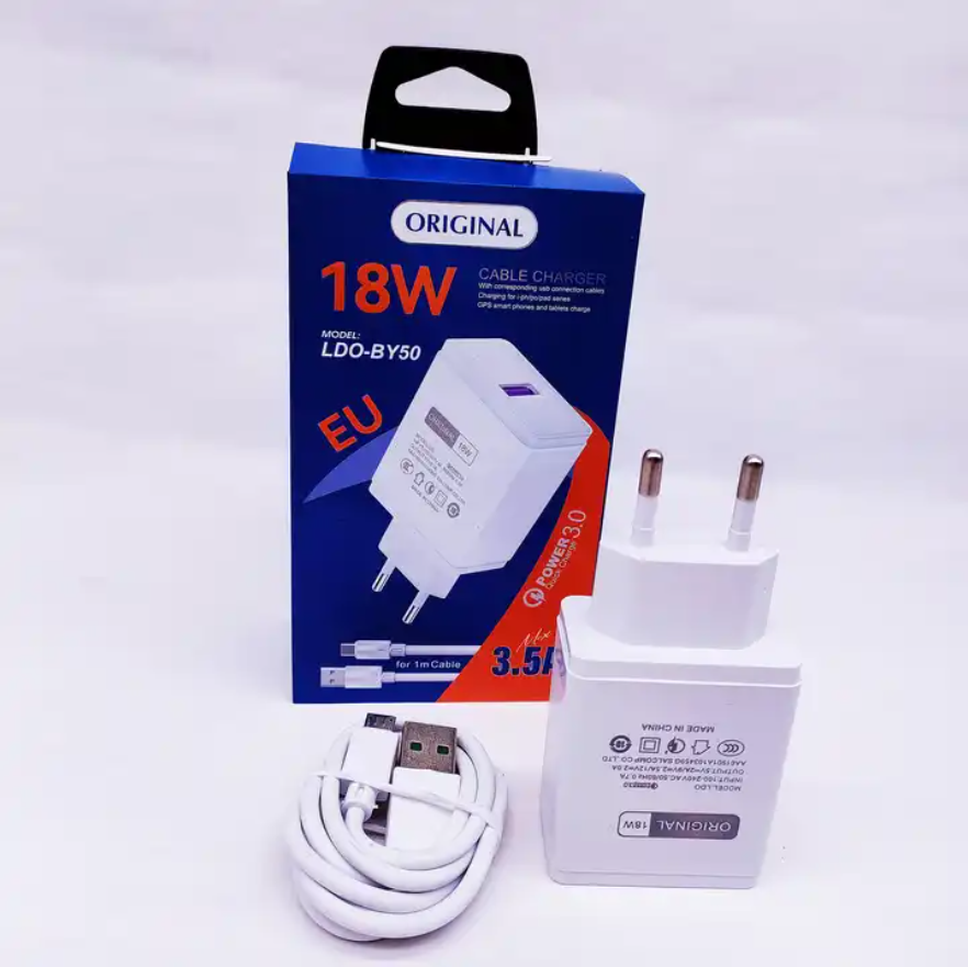18W Android With Type-C Micro Cable USB Wall Charger Adapter For iPhone qc3.0 Fast Charging