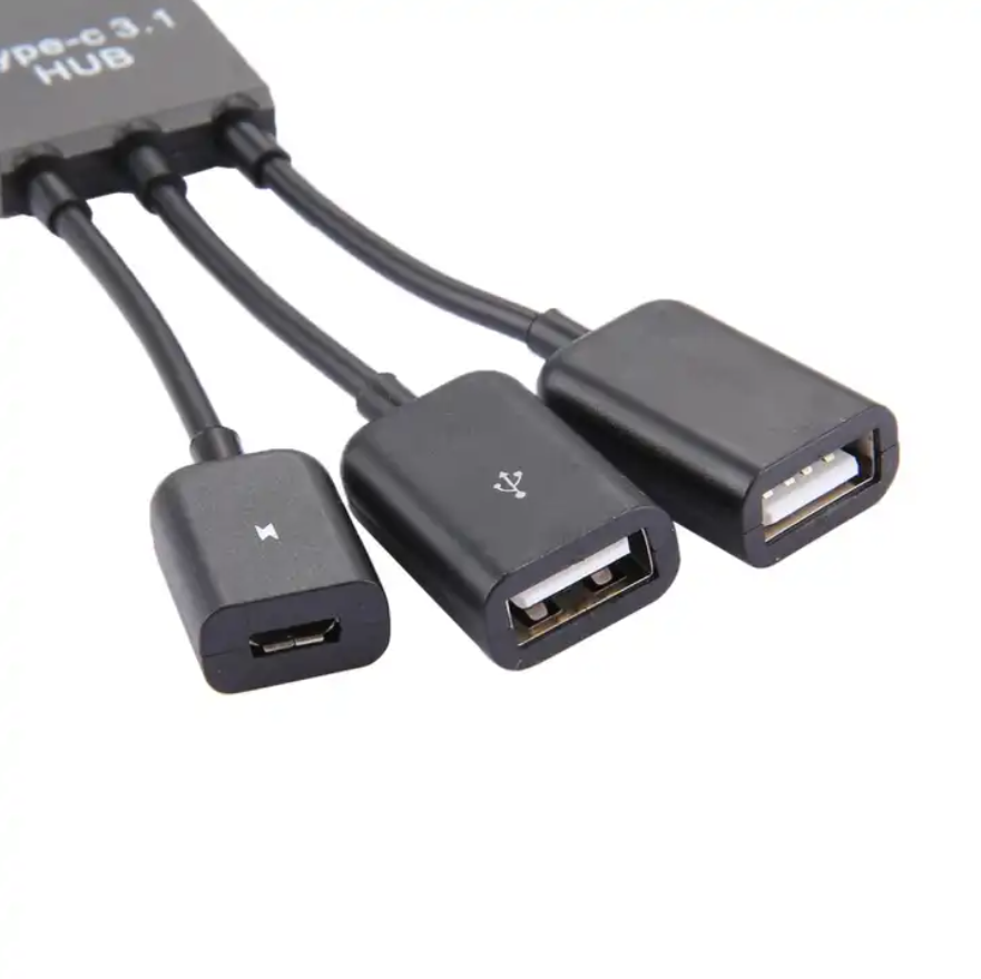 17.8cm 3 Ports USB-C / Type-C 3.1 OTG Charge HUB Cable Docking Station Hub USB