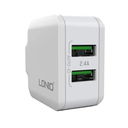 LDNIO Wholesale EU/US Plug Mini Size Portable 2 USB Dual Ports 2.4A Auto-ID USB Mobile Phone Charger