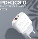 LDNIO 20W USB-C PD Charger Type C+QC3.0 Chargers Fast Charging Adapter : A2316C