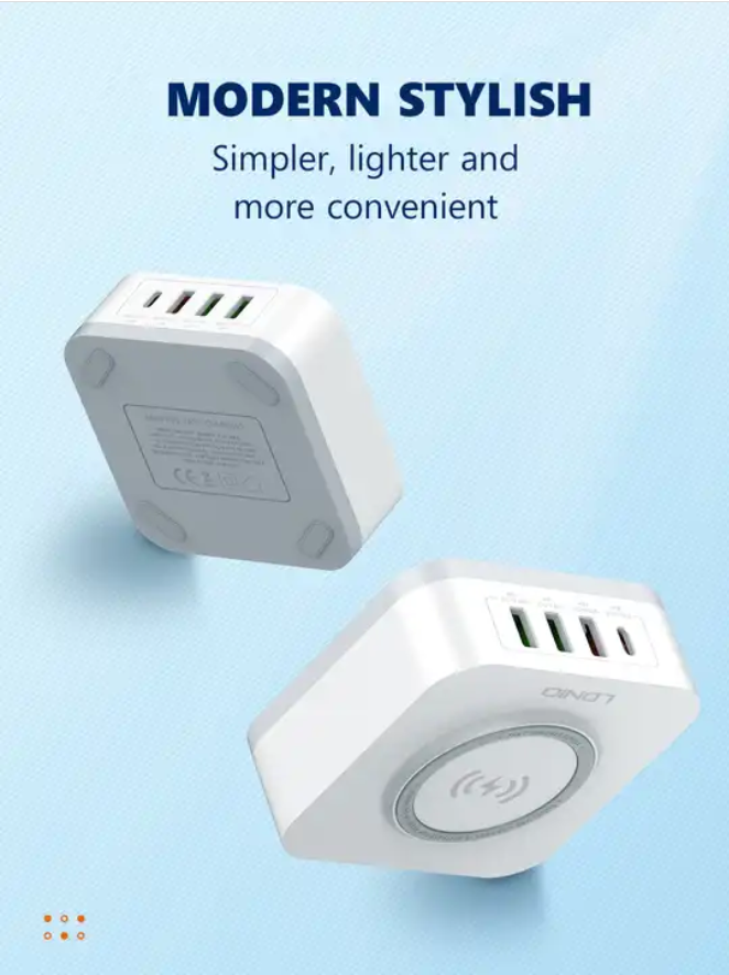 LDNIO AW004 Fast Charging , high speed multi port USB Micro US ,  EU ,  UK ,  Type C 32W PD QC3.0 Wireless Mobile Charger