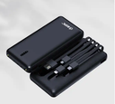 Fast charger 4 Output 1 Input built in cable multi-colors 10000mah power bank