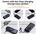 Fast charger 4 Output 1 Input built in cable multi-colors 10000mah power bank