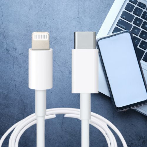 USB Type-C to iPhone 20W Fast Charge Cable - White