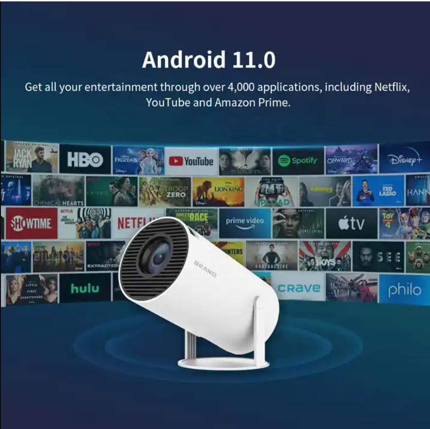 HY300 Smart Projector Android 11.0 MINI Portable 5G WIFI Projectors HD 4K 1080p Home Theatre Projector