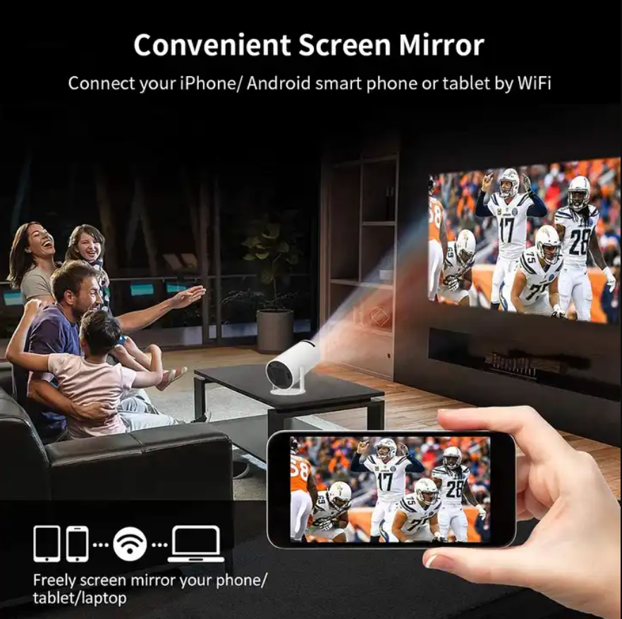 HY300 Smart Projector Android 11.0 MINI Portable 5G WIFI Projectors HD 4K 1080p Home Theatre Projector
