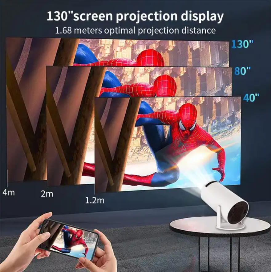 HY300 Smart Projector Android 11.0 MINI Portable 5G WIFI Projectors HD 4K 1080p Home Theatre Projector