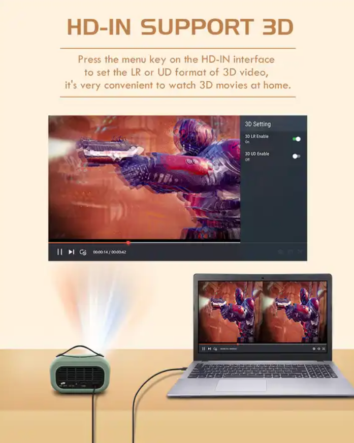 P16 DLP Projector 3D Led Wireless Beamer Mini Portable 4k Mini Portable Logo Business Projection Projector For Outdoor