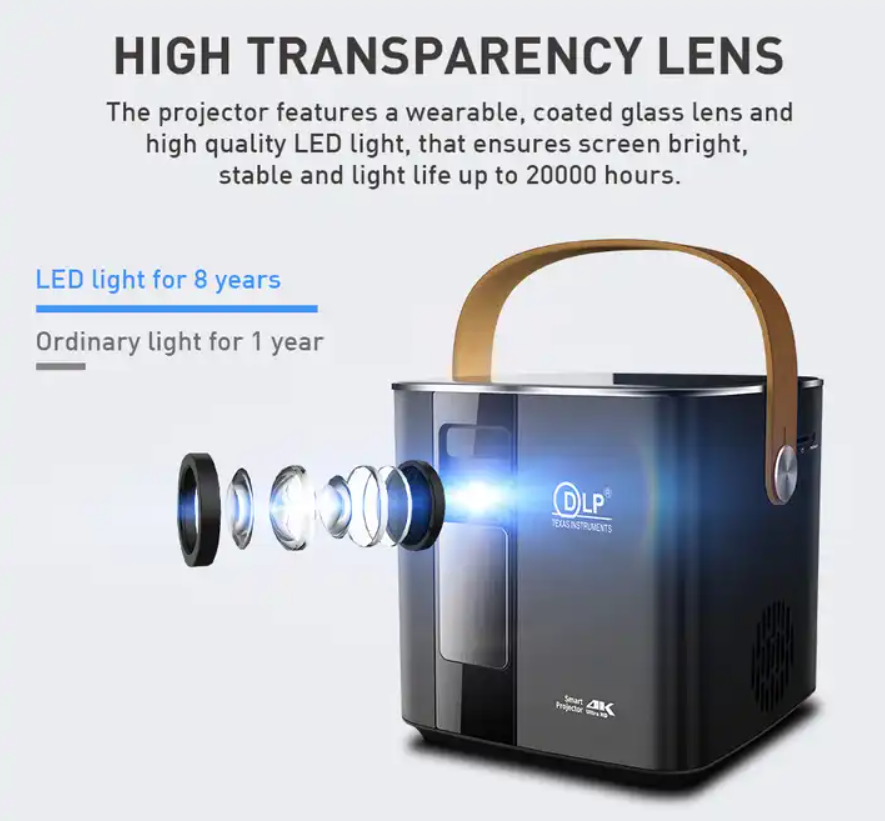 P12 1080P Projector 4K Support Salange Android LED Full HD Smart Beamer 3D DLP Projector Indoor and Outdoor