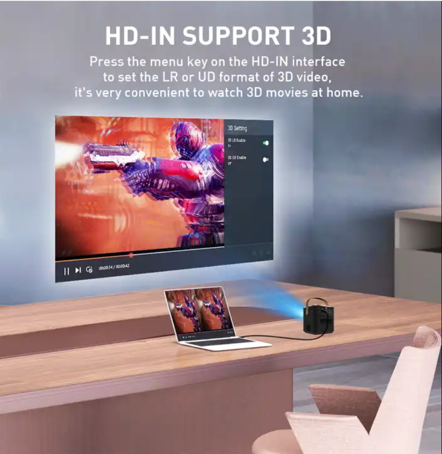 P12 1080P Projector 4K Support Salange Android LED Full HD Smart Beamer 3D DLP Projector Indoor and Outdoor