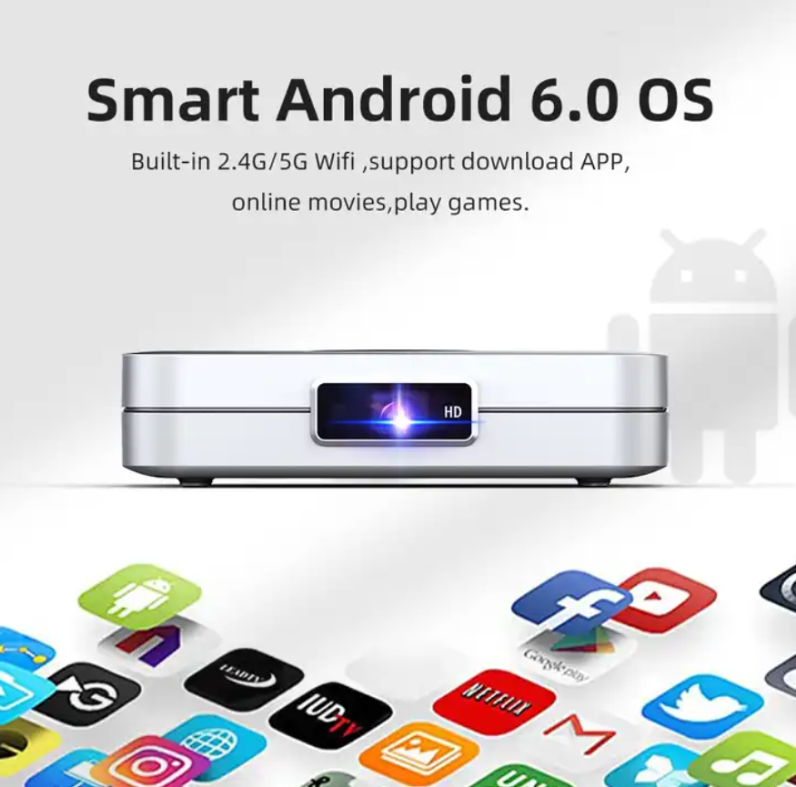 K1 DLP Mini Projector Smart 4K Led Projector Android 800 ANSI High Brightness Portable Home Theatre Wifi Projector