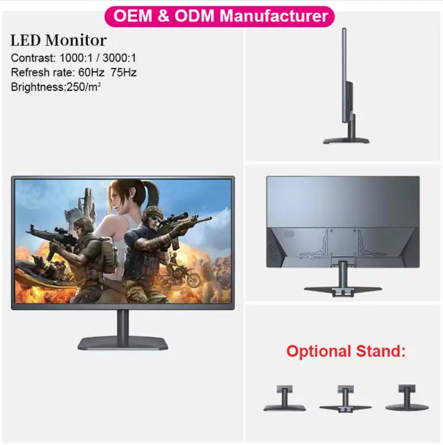 Monitor PC OEM 19 Inch Lcd Led Display Vga Port Home Working Desktop Pc Computer Monitor