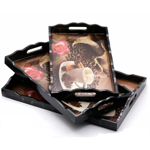 3 Piece Of  Wooden Serving Trays Platters, Multi design & Color.
