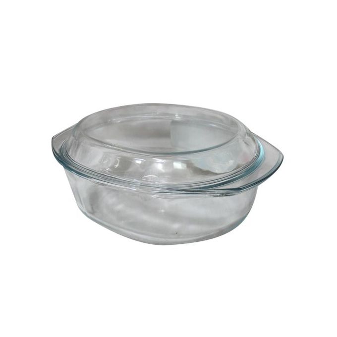 3 Pieces Of Oval Tempered Glass Caserole Serving Dishes/Bowls, 3.5L-Colorless.